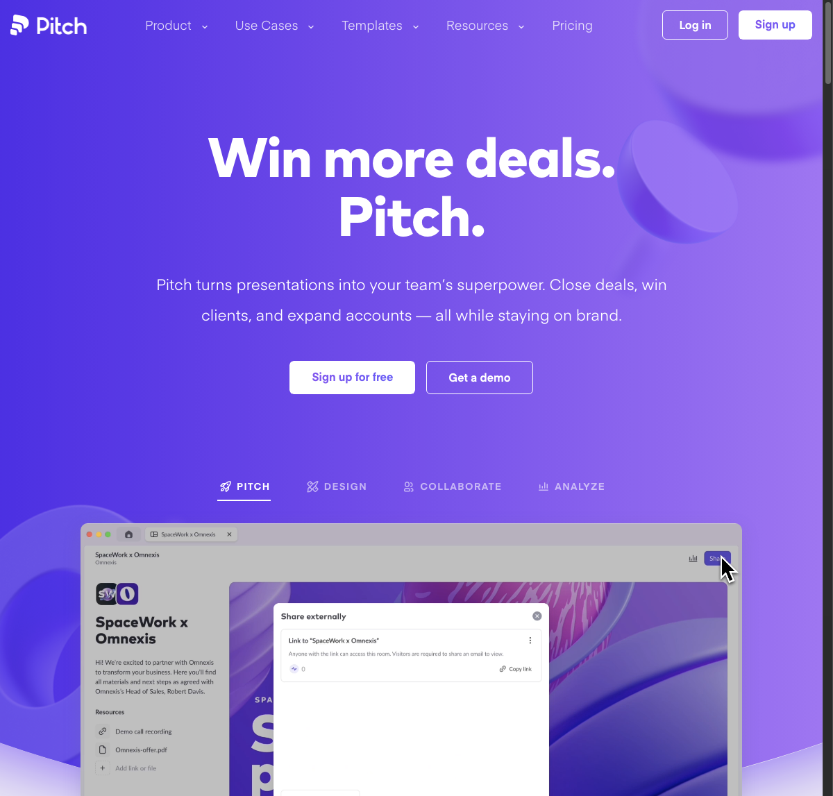 Pitch in action