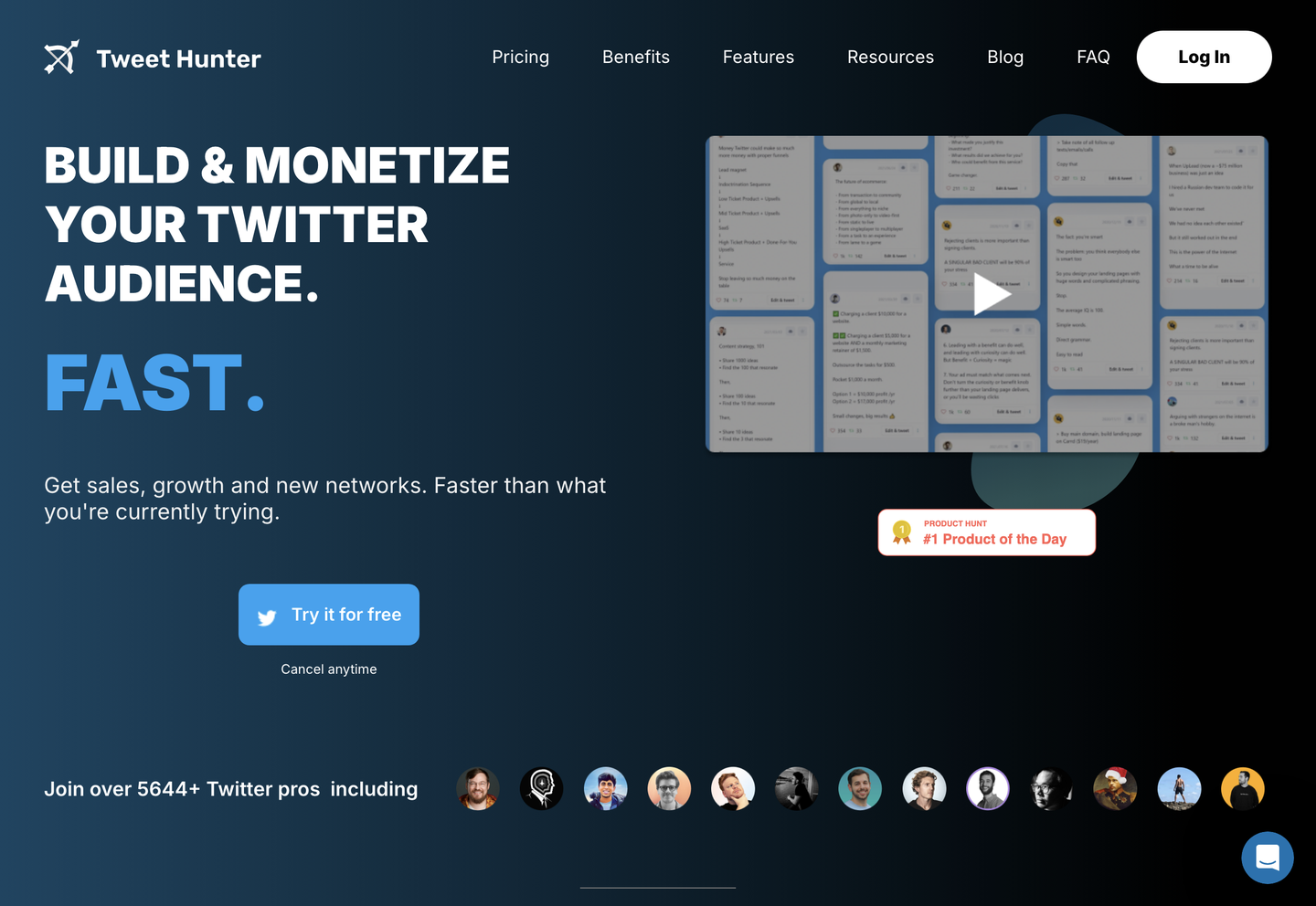 Tweet Hunter in action