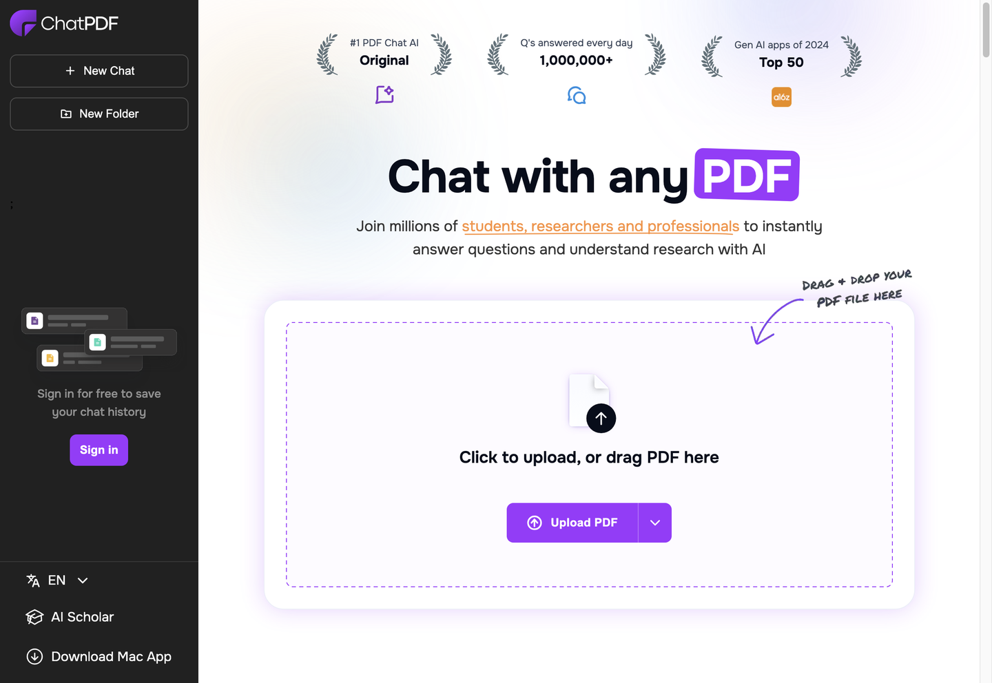 ChatPDF in action
