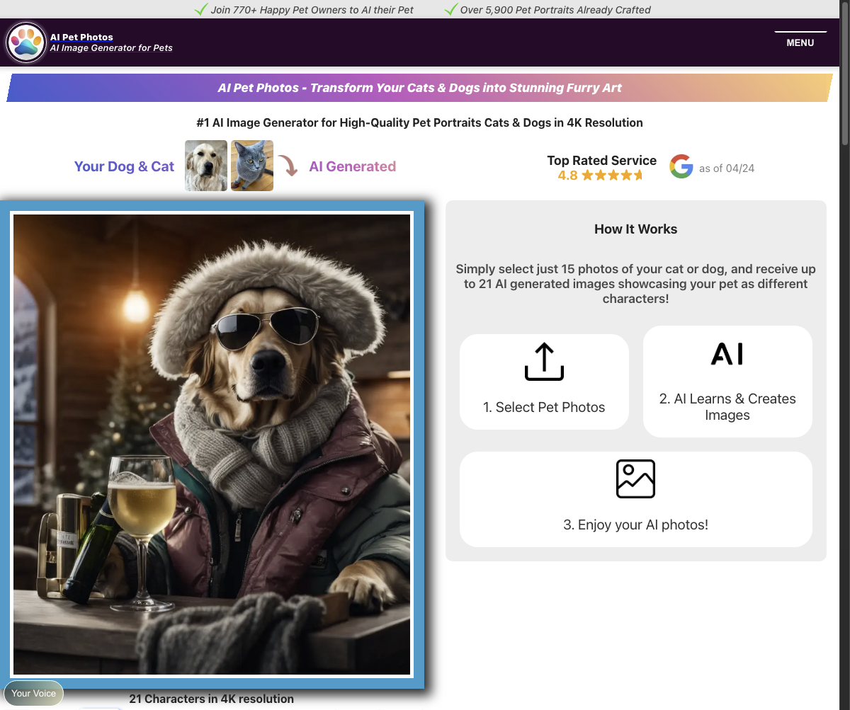 AI Pet Photos in action