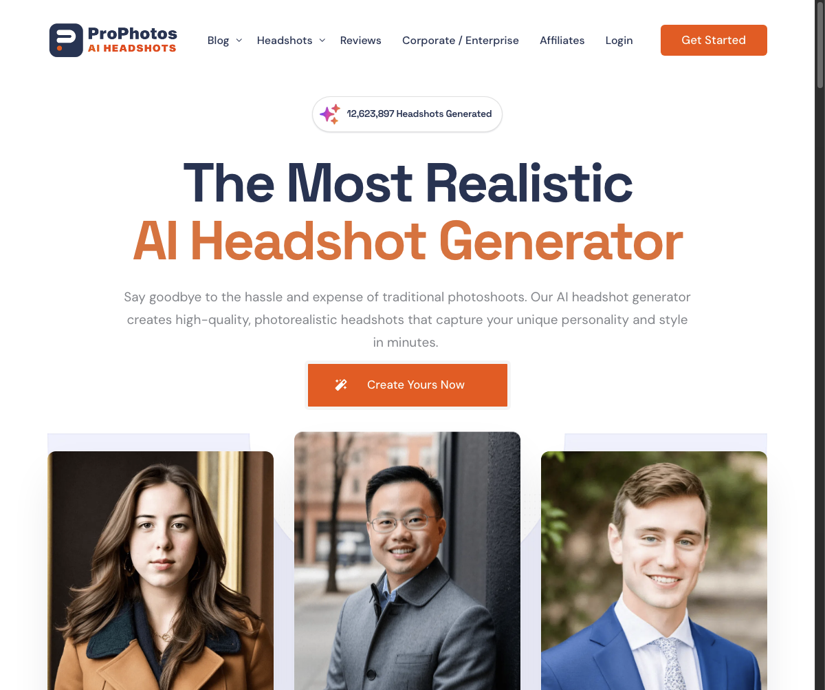 ProPhotos AI Headshots in action